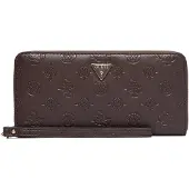GUESS portemonnee Diana SLG Zip Around Wallet Chocolate Logo donkerbruin