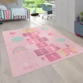 Tapis.fr Kindertapijt Bini roze 200 cm vierkant