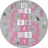 Tapis.fr Kindertapijt Bini roze 160 cm rond