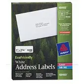 Avery 48460 adreslabels Zelfklevend label Wit