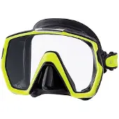 Tusa Freedom HD M1001QB – Premium snorkelmasker & duikbril van hypoallergeen siliconen met breed panoramisch zicht en één venster – Zwart/Geel – M1001QB FY