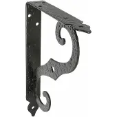 AMIG Wandbeugel 2-8 202, zwarte stalen plankenhouder (20 x 15 cm)