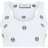 Philipp Plein Ribbed Mini Tank Top Monogram Monogram