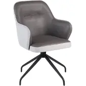 Beliani STOWE - Draaibare eetkamerstoel - Grijs/Lichtgrijs - Polyester
