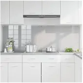 vidaXL Keukenachterwand, 2 stuks, lichtgrijs, 90 x 60 cm, gehard glas