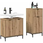 vidaXL Badkamermeubel Set 2 st Artisan Eiken 39,5 x 36 x 88 cm