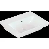 Villeroy & Boch Wastafel subway 3.0 met ceramicplus 1 kraangat met overloop 55x44x16.5 cm wit alpin