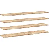 vidaXL Wandschappen 4 st zwevend 140x30x2 cm onbehandeld acaciahout
