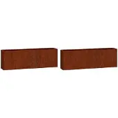 vidaXL Plantenbakken wandmontage 2 st 53x10x17 cm cortenstaal roestig