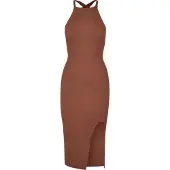 Urban Classics Gebreide jurk roestrood