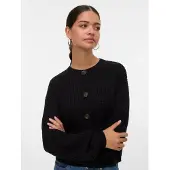 Vero Moda Gebreid vest 'VMLEA' zwart