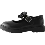 Next - Meisjes - Leren stoere Mary Jane-schoenen met strik voor school - Zwart