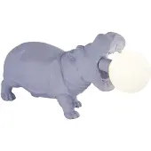 Searchlight Tafellamp X Hippo, paars / roze / rose, Woon-/ Eetkamer, Kunststof