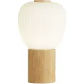 Searchlight Houten tafellamp Ella met wit glas