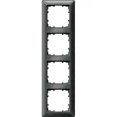 Siemens inbouwframe, 4-voudig, DELTA-lijn, carbonmetallic, 1 stuk.