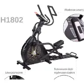 HMS H1802, elektrische crosstrainer, 150 kg, voor thuisgebruik, binnen, zwart, 9 kg