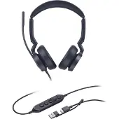 Yealink UH46 Dual UC USB-C/A On Ear headset Kabel Stereo Zwart Ruisonderdrukking (microfoon) Volumeregeling Telefoon