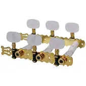 Boston 129-PG Stemmechanieken voor Klassieke Gitaar 3L/3R Goud met Parelmoer Knoppen en Lyra 70 mm