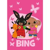 Bing en Sula fleece plaid roze 100 x 150 cm