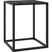 vidaXL Salontafel met zwart marmerglas 40x40x50 cm zwart