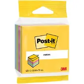 Post-It Notes mini kubus | 400 vel | ft 51 x 51 mm | geassorteerde kleuren | op blister