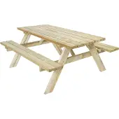 Axi Julie Picknicktafel van hout in Naturel voor max 6 personen | Picknick tuin set voor volwassenen in klassiek design | 177 x 154 cm