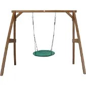 Axi Nestschommel Summer met frame van hout in bruin | Vrijstaande schommel voor kinderen met nest schommelzitje | Schommelset enkel voor tuin / buiten