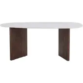 QUVIO Eettafel Firo - Scandinavisch design - Lichtgrijs betonlook - 180x90 cm