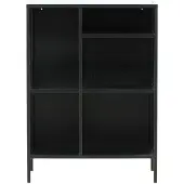 QUVIO Henrik Wandkast Mesh Zwart - Industrieel Design - Stijlvolle Opberger