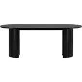 QUVIO Eettafel ovaal - Zwart fineer - Moderne stijl - 75x200x90 cm