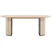 QUVIO Livo Ovale Eettafel - Moderne Elegantie - White Wash Fineer