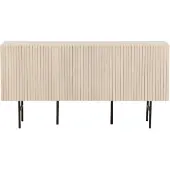 QUVIO Daro Dressoir - Scandinavisch Design - Whitewash Veneer - Zwarte Poten