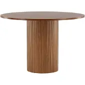 QUVIO Mero eettafel - Ronde notenhouten elegantie - Tijdloze walnootstijl