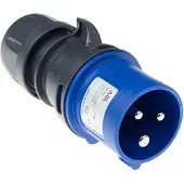 Intronics 3 polige CEE Power Connector 16A 230V in het blauw
