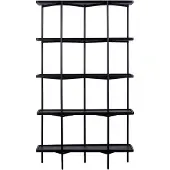 QUVIO Wandkast Luce - FSC mangohout - 180 cm - Zwart