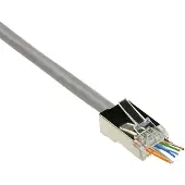 ACT TD168C RJ45 CAT6 Easyconnect Shielded Modulaire Doorsteek Connector | Ronde Kabel | Massieve of Soepele aders | 25 stuks