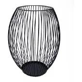 QUVIO Kaarsenhouder met frame - 24 cm - Rond - Metaal - Zwart