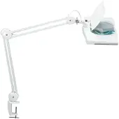 MAUL LED loeplamp MAULvitrum, wit, klem, metaal MAULvitrum, wit / opaal, Werkkamer / Kantoor, metaal, Modern, Klemlamp