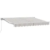 vidaXL Handmatig uitschuifbare luifel Lichtgrijs en wit 4,5 × 3,5 m