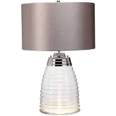 Quintiesse Tafellamp Milne, alu / grijs / zink, Woon-/ Eetkamer, Glas, Modern, Tafellamp