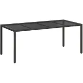 vidaXL Tuintafel, zwart, van polyrotan