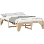 vidaXL Bedframe Bruin 150 x 200 cm Massief grenenhout
