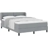 vidaXL Boxspring bed met hoofdeinde Lichtgrijs 140 x 200 cm Stof