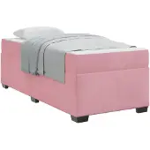 vidaXL Bedframe met matras Roze 80 x 200 cm Stof