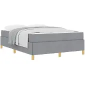 vidaXL Bedframe Lichtgrijs 140 x 190 cm Stof