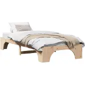 vidaXL Bedframe Naturel 90 x 190 cm Massief grenenhout