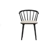 Ebuy24 Bobby eetkamerstoel armleuning zwart.