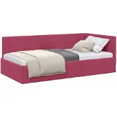 vidaXL Hoek Bed Frame met hoofdeinde Wijnrood 100 cm x 200 cm Fluweel