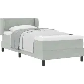 vidaXL Boxspring bed met hoofdeinde Lichtgrijs 100 x 200 cm Fluweel