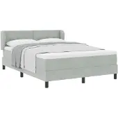 vidaXL Boxspring bed met hoofdeinde Lichtgrijs 140 x 190 cm Fluweel